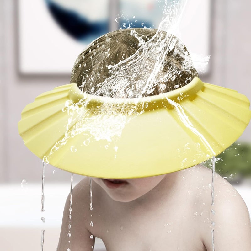 KOMIDK Soft Adjustable Baby Shower Cap - Head Visor for Washing Hair, Bathing Protection - Toddler, Kids, Children Bath Cap (Yellow) - Image 5
